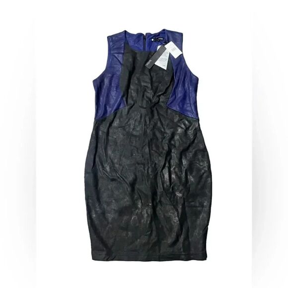 NWT women’s KRISA X REVOLVE Colorblock Sheath blank & navy coated Dress medium - Picture 2 of 9